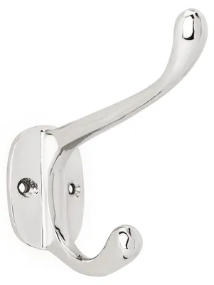 Doppelhaken Messing vernickelt 2,5x7,5x8 cm dekorativ
