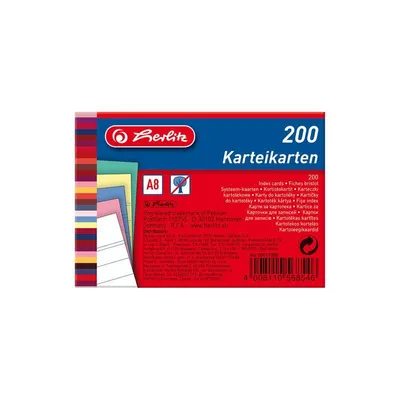 The image shows the packaging of Herlitz index cards.