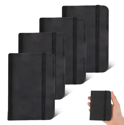 Immagine prodotto di Quaderno tascabile A7 in pelle, nero, set da 4
