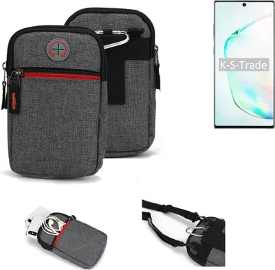 Produktbild von K-S-Trade Holster Gürteltasche kompatibel mit Samsung Galaxy Note 10+ Handy Tasche Schutz Hülle grau Zusatzfächer 1x