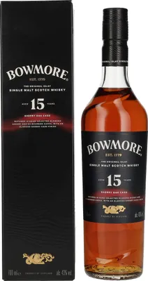 Produktbild von Bowmore 15 Years Sherry Oak + Box 700ml 43 % Vol.
