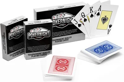 Imagen del producto de Cartas de juego para Texas Hold'em, 2 mazos, 54 cartas por mazo, resistentes al agua, índice grande