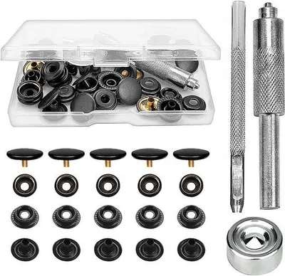 Produktbild von Famanu Druckknopfset 43 Metallknöpfe 15 mm - inklusive Befestigungswerkzeug