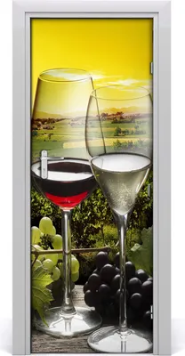 Produktbild von Tulup Türaufkleber 75x205 cm Dekorative Aufkleber Selbstklebend Wasserdichte Tapete Abnehmbar Schlafzimmer Wohnzimmer Wohnkultur - Wein und Trauben