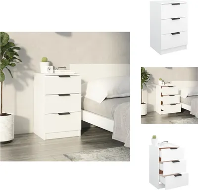 Obrázok produktu pre vidaXL Nočný stolík biely 40x36x65 cm - Nočné stolíky
