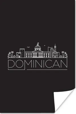 Produktbild von MuchoWow® Poster Skyline "Dominikanische Republik" schwarz 60x90 cm - Wanddekoration