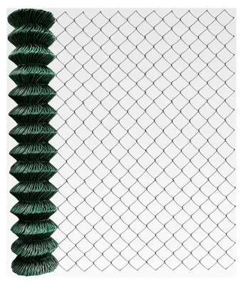 Produktbild von PVC-ummantelter Maschendrahtzaun in grün, Viereckgeflecht, Draht Ø 2,8 mm, Maschenweite 60 x 60 mm, Höhe: 125 cm, Länge: 25 m