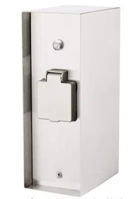 Produktbild von Steckdosensäule 3 fach Steckdose Eisen gebürstet Sensor IP44 eckig