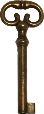 Image de Clé laiton vieilli de meuble pour serrure à pattes et serrure en applique - THIRARD