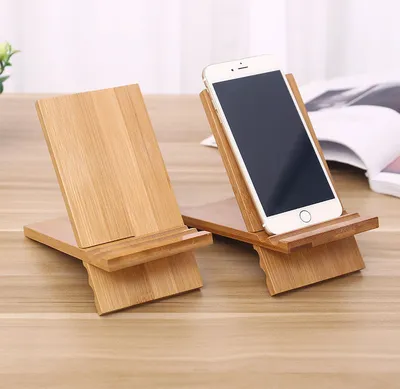 Produktbild von Decopatent® Universal-Handyhalter - Tablet-Halter - Handyhalter aus Bambusholz - Tablet - IPad-Halter - Ständer für Mobiltelefon