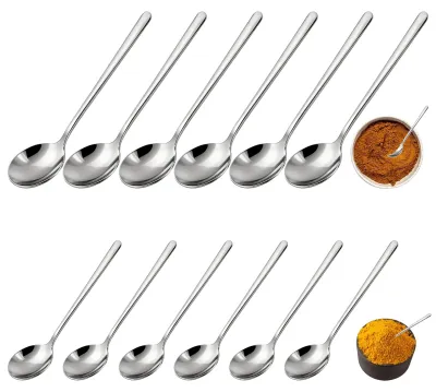 12 Mini-Espressolöffel aus Edelstahl, 7,5 cm & 10 cm