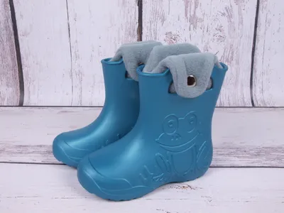 Produktbild von Camminare Kinder Ultraleicht Gummistiefel Frosch Gefüttert mettalic blau mit Einlage 24/25