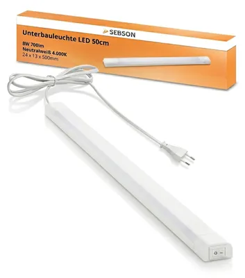 Produktbild von LED Lichtleiste neutralweiss 50cm, LED Leiste 8W 700lm LED Unterbauleuchte SEBSON
