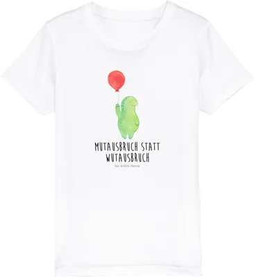 Produktbild von Mr. & Mrs. Panda Kleinkinder T-Shirt Schildkröte Luftballon 3-4 Jahre (98/104) - Weiß - Geschenk, Teenager, Kinder, Schildkröten, Kindershirt, Baumwolle, Öko