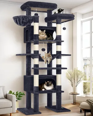 Productafbeelding van Kattenboom - Krabpaal - Kattenmeubel - Kattentoren - XXL - 213 cm Hoog - 2 Ruime Kattenhuisjes