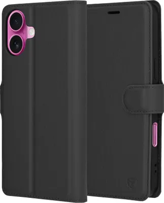 Image de Techsuit cuir Folio Book Wallet étui à rabat pour Apple iPhone 16 Plus - Noir