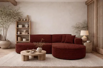 Produktbild von Kaiser Möbel Ecksofa L-form, Cordstoff Velo, Kupfer, Rechts, Modena Studio