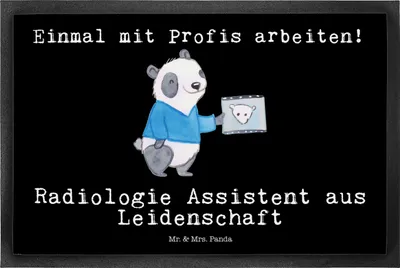Produktbild von Mr. & Mrs. Panda Schmutzmatte Radiologie Assistent Leidenschaft 50 x 75 cm - Schwarz - Geschenk, Schmutzfangmatte, Fussmatte, Fußabtreter, fußmatte, Fußabstreifer