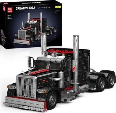 Zdjęcie produktu dla Mould King 10037 Ciężarówka American Truck Klocki Konstrukcyjne - Czarny Klasyk Szos - 1797 Elementów