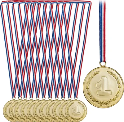 Produktbild von relaxdays Gold-Medaille für Kinder 12er Set
