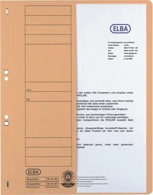 Produktbild von ELBA Ösenhefter aus Karton chamois Amtsheftung (50 Hefter)