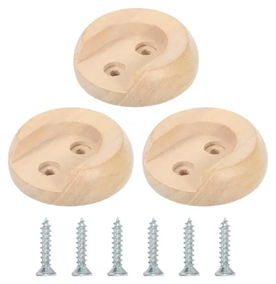 6 Kleiderstangenhalter aus Holz, Endstücke, 30 mm, mit Schrauben