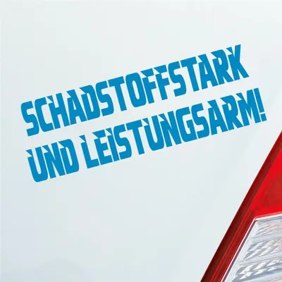 Produktbild von Auto Aufkleber Schadstoffstark und Leistungsarm Auto JDM 15x5 cm Hellblau Sticker Heckscheibenaufkleber