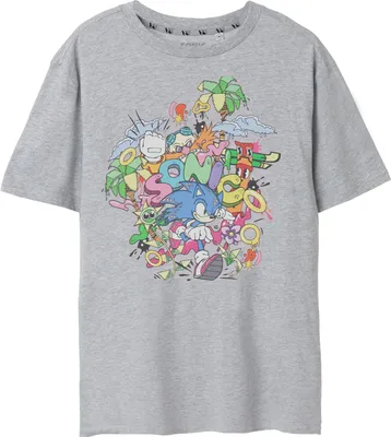 Image de Sonic The Hedgehog - T-shirt pour homme NS7982 (3XL) (Gris chiné)