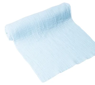 Productafbeelding van Linnen tafelkleed van katoen, lichtblauw, 30 cm x 3 meter. Decoratie voor een doopceremonie - universele maat