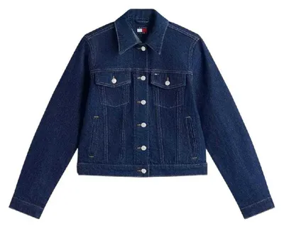 Productafbeelding van Tommy Jeans - Truckerjas voor dames, denim, model GT58487 (maat 38 DE) (donker jeansblauw)