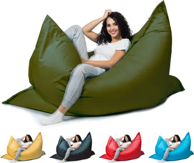 Produktbild von sunnypillow XXL Sitzsack Riesensitzsack Outdoor & Indoor | 180 x 145 cm mit 380L | Styropor Füllung Sessel für Kinder & Erwachsene Sitzkissen Sofa Beanbag viele Farben und Größen zur Auswahl Dunkelgrün