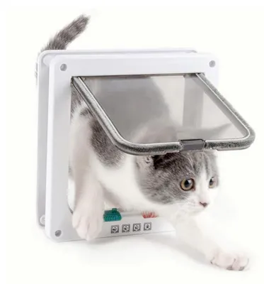 Produktbild von Katzen- und Hundeklappe mit 4 Wegen Magnetverschluss, 19 * 20 * 2 cm