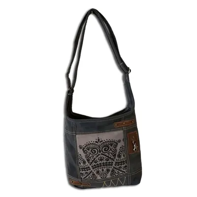 Produktbild von Damen Tasche Umhängetasche, Handtasche aus Canvas & Leder. Nachhaltige Produkte, Groß Vintage, Schultertasche, Segeltuch Crossbody