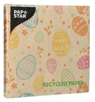 Obrázek produktu pro Papstar ubrousky Vajíčka recyklovaný papír 3 vrstvy 33x33cm 20 kusů