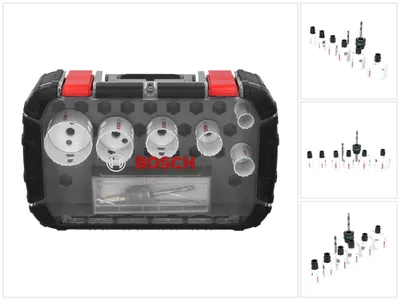 Zdjęcie produktu dla Bosch 2 608 594 188, Zestaw, Wiertarka, Metal, Metale nieżelazne, Rura, Płyta gipsowa, Plastik, Drewno, Czarny, Czerwony, Biały, Stop kobaltu stali szybkotnącej (HSS-Co), 4,4 cm