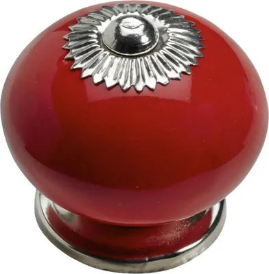 Produktbild von Hettich Möbelknopf Keramik rot Ø 40,0 mm - 1 Stück