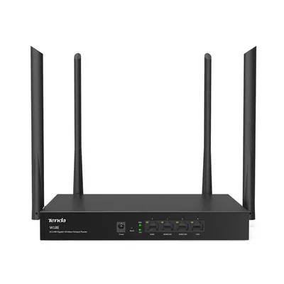 Produktbild von Tenda W18E, Wi-Fi 5 (802.11ac), Dual-Band (2,4 GHz/5 GHz), Ethernet/LAN, Schwarz, Tabletop-Router