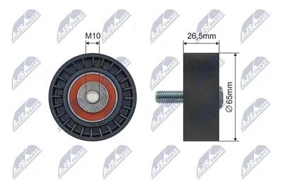Produktbild von NTY RNK-CT-056 Spannrolle Keilrippenriemen 65mm für CITROËN Berlingo / Berlingo First Kastenwagen (M) passend für PEUGEOT 106 II Schrägheck (1A, 1C)