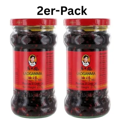 Produktbild von 2er-Pack LAO GAN MA Erdnüsse in Chiliöl 275g