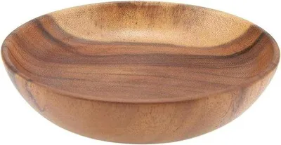 Immagine prodotto di Vassoio da portata in legno massiccio - Vassoio da portata in legno di acacia per insalate, zuppe e riso - Grande vassoio da frutta in legno (20 x 45 cm)