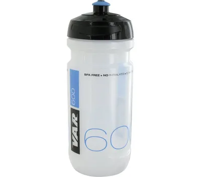 Produktbild von VAR Trinkflasche 600 ml transparent-blau - BPA-frei, nur 10 g, für Fahrradlas...