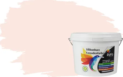Produktbild von RyFo Colors Silikonharz Fassadenfarbe Lotuseffekt Trend Weißtöne Zartrosé 3l - bunte Fassadenfarbe, weitere Weiß Farbtöne und Größen erhältlich, Deckkraft Klasse 1