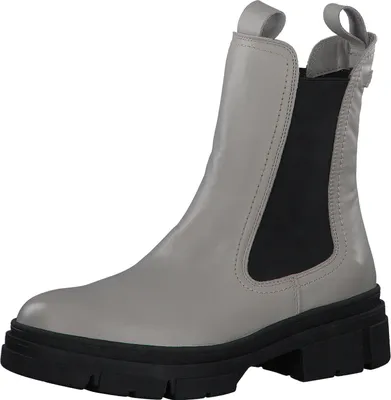 Produktbild von Tamaris Damen Stiefelette Chelsea Boot Leder Glattleder Stretch 1-25901-29, Größe:37 EU, Farbe:Grau