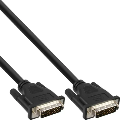 Produktbild von InLine DVI-I Kabel, digital/analog, 24+5 ST / ST, Dual Link, ohne Ferrite, 1,8m, 1,8 m, DVI-I, DVI-I, Stecker, Stecker, Schwarz