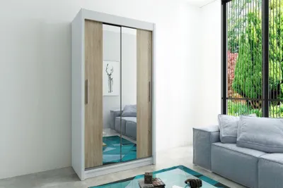 Obrázek produktu pro MINIO Šatní skříně TOKYO 1 100 cm Bílá / Sonoma