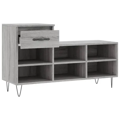 Immagine prodotto di vidaXL Portascarpe grigio Sonoma 102x36x60 cm Materiale a base di legno