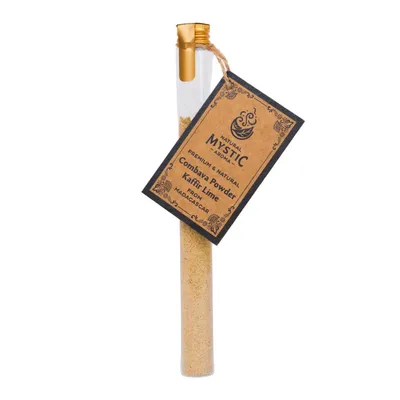 Produktbild von Combava Pulver - 20 g - 100% Kaffirlimette - Exotischer Geschmack - Frischer Duft - Gewürz Für Gerichte und Desserts - Glasfläschchen