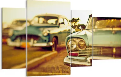 Produktbild von Bild auf Leinwand - Leinwandbild - Auto Kuba Klassiker - 120x70cm - Wand Bild - Wanddeko - Leinwanddruck - Bilder - Kunstdruck - Wanddekoration - Leinwand bilder - Wandkunst - DL120x70-3491