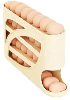 Image de Bac à œufs pour réfrigérateur, 4 compartiments, 32 × 7 × 18 cm, pouvant contenir jusqu'à 30 œufs