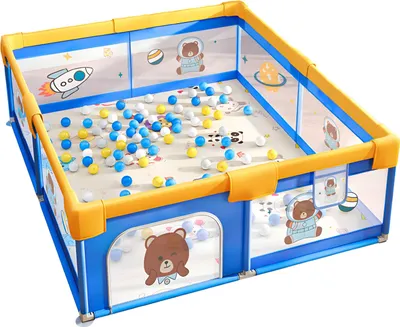 Immagine prodotto di Ecosa playpen 200x180 cm baby barriera pieghevole playpen gattonare cancello area giochi cancello di sicurezza per bambini playpen baby park playpen piscina di palline